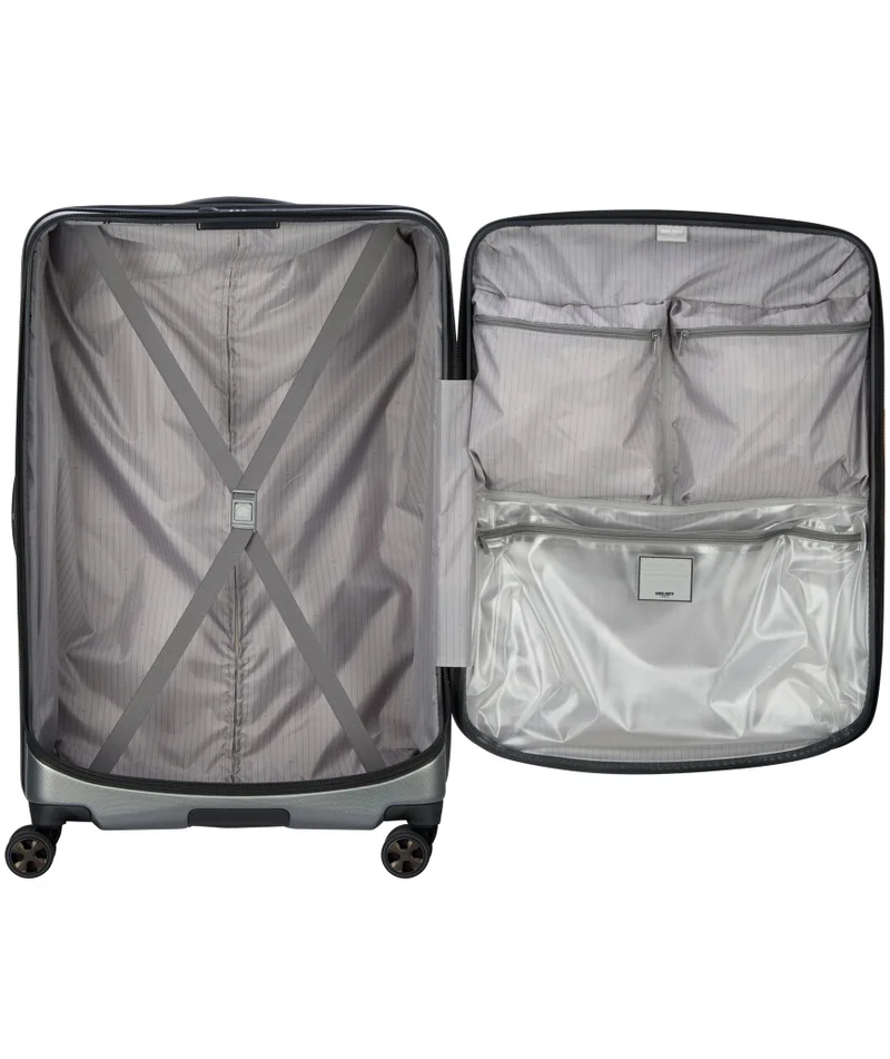 DELSEY Paris 80 Cruise 80 Cm Hardcase 4-Double Wheeled Check-In Luggage Trolley - Platinum  | Best Price UAE